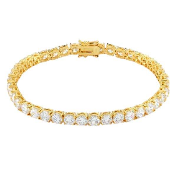 King Ice 4mm Tennis Bracelet - Gold - GOLD